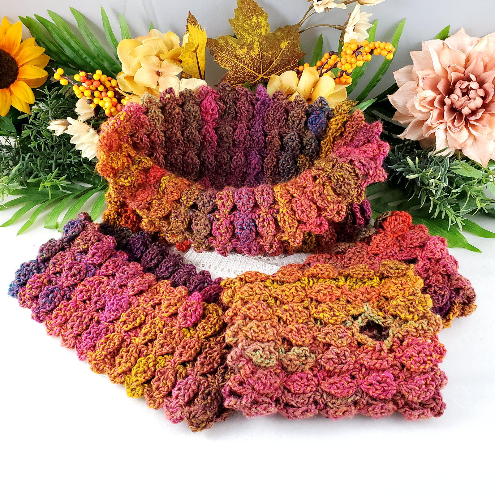 Autumn Colors Cowl, Mitts, and Earwarmer
